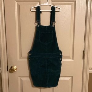 Dark green skirt overalls